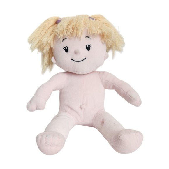 Tolly Tots Rag Doll Plush Stuffed Toy 15" Sewn Eyes Tollytots Blonde No Clothes - Picture 1 of 7